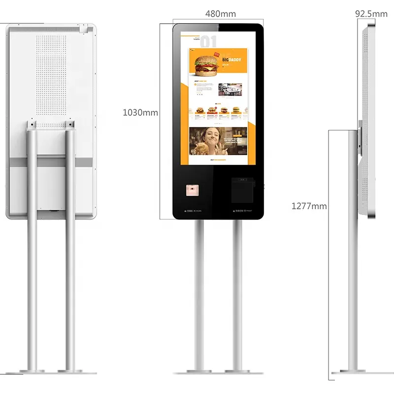 Máquina de pagamento de kiosk para encomenda automática, 32 polegadas para restaurante rápido