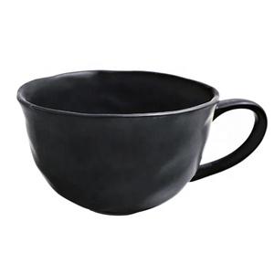 <span class=keywords><strong>Venta</strong></span> caliente nuevo diseño duro negro barato de sopa de cerámica tazas con mango - Product Image 1