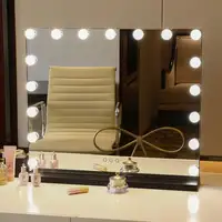 Новинка 2020, настольное голливудское светодиодное зеркало для макияжа с 12 светодиодными лампочками, косметическое зеркало с подсветкой для девушек