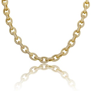 Nuevo collar de hombre de Hip Hop de alta calidad, collares de piedras CZ Micro pavimentadas chapados en Color dorado y plateado de latón helado, 18 "22" de longitud - Product Image 4
