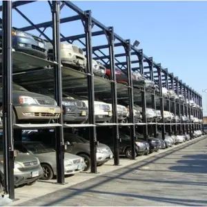 Apilador de coche de 4 niveles, sistema de estacionamiento de almacenamiento para vehículos quad
