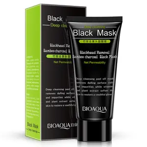 Özel etiket bioaqua bambu kömür siyah nokta kaldırma soyulabilir siyah maske kadın için