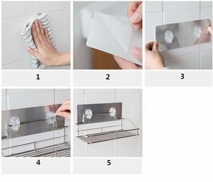 Estante Esquinero Moderno <span class=keywords><strong>para</strong></span> Baño y Cocina, Soporte de <span class=keywords><strong>Ducha</strong></span> Mágico de <span class=keywords><strong>Acero</strong></span> <span class=keywords><strong>Inoxidable</strong></span> Montado en la Pared - Product Image 6