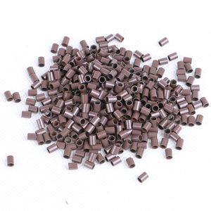 Mini anneaux en cuivre pour Extension de cheveux, pièces, perles tubulaires lisses, Micro anneaux - Product Image 3