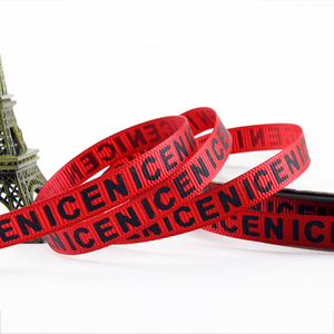 <span class=keywords><strong>de</strong></span> la cinta del grosgrain importado 10mm <span class=keywords><strong>rojo</strong></span> marca impreso delgada tejer grogrén (ligamento tafetán cinta - Product Image 1