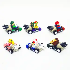 Mario Pullback Pembalap Tarik Kembali Logam Campuran Model Kecil Ukuran Miniatur Mobil Mainan Die Cast