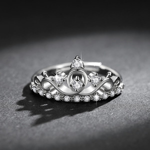 Couronne Zircon Anneaux pour Femmes Bague Réglable En Gros Plaqué Or Rose Mode CLASSIQUE Anneaux De Pierres Précieuses Cuivre Réglage Invisible