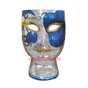 Commercio all'ingrosso interno grottesco Design arte scultura in fibra di vetro mosaico viso sedia in resina artigianato per la decorazione di forma sedie - Product Image 2