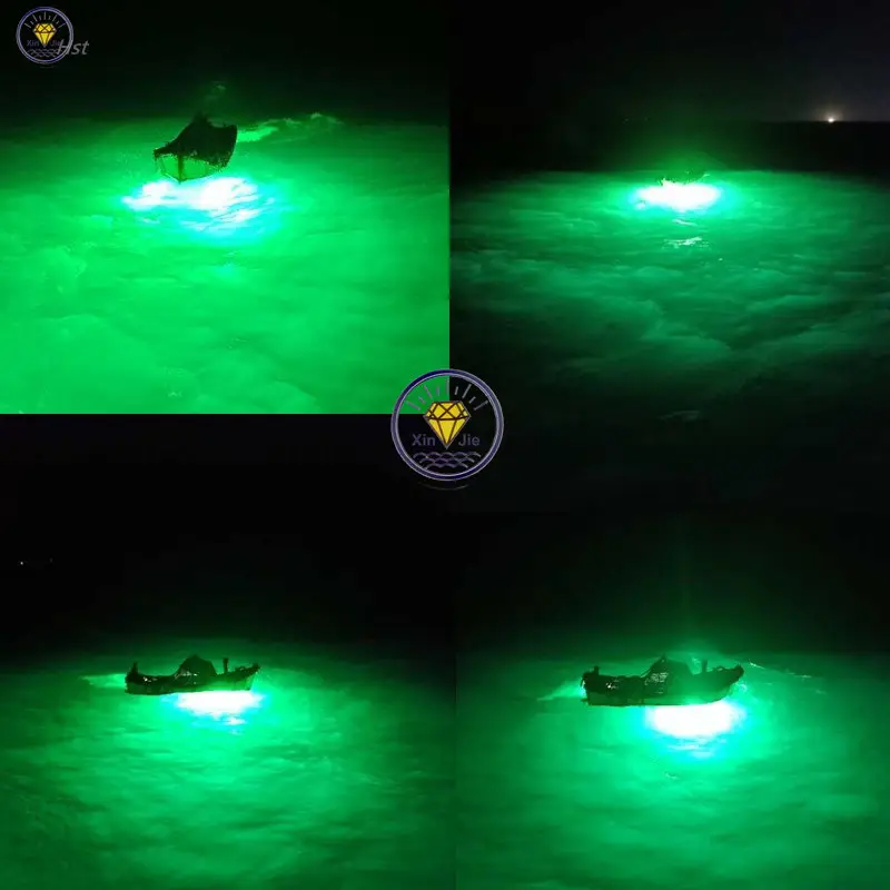 2000W 2400W green LED fishing light underwater boat catching fish in ocean high brightness