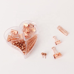 Trở Lại Trường Học Rose Gold Giấy Clips <span class=keywords><strong>Set</strong></span> Trong Hình Trái Tim Pp Hộp Hộp Văn Phòng Phẩm Đồ Dùng Học Văn Phòng - Product Image 5