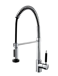 Marca fábrica de compras online pull down Torneira Da Cozinha, Latão Kitchen Sink Faucet Pull Out Spray