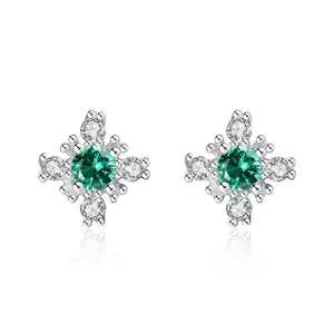 CZCITY Solid 925 Sterling Silver Snowflake Drop Earrings for Women Anniversary Fine Jewelry Topaz Gemstone Brincos Gifts