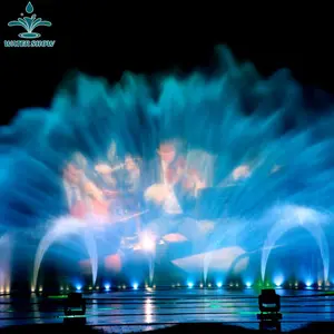 Fontaine d'écran de film, Laser, 16m x 8m, 2 pièces, projecteur avec lumières interchangeables