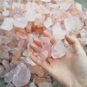 Оптовая продажа, розовый кварц, натуральный порошок, гравий, необработанный камень, камень с минеральной энергией