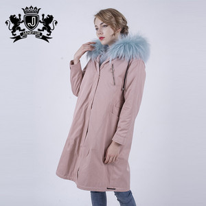Nouveau Design <span class=keywords><strong>De</strong></span> Mode Style Réel <span class=keywords><strong>De</strong></span> Fourrure Doublé Ladies Rose Parka Manteau Avec Fourrure <span class=keywords><strong>De</strong></span> Raton Laveur Capot - Product Image 5