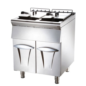 <span class=keywords><strong>Friteuse</strong></span> à <span class=keywords><strong>gaz</strong></span> avec minuterie et armoire, 2 cuves, équipement de cuisine professionnel - Product Image 2