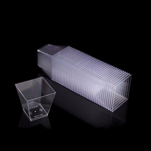 9 oz negro de alimentos de plástico contenedor desechable mini cuadrado mousse postre tazas - Product Image 3