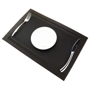 Tischs ets, hitze beständige Tischs ets Flecken resistente rutsch feste wasch bare PVC-Tischs ets Gewebte Vinyl-Tischs ets