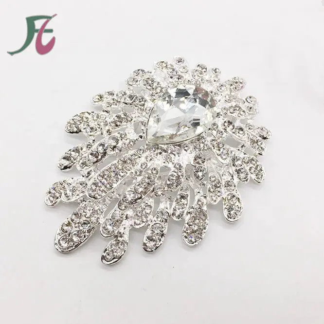 Broche de fita de strass, de alta qualidade, cristal, acessórios de casamento para noiva, broche de cabelo