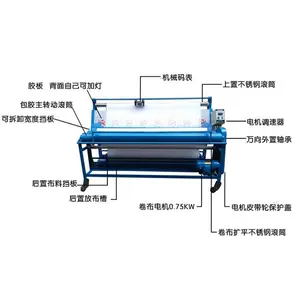 Automatic Simple Electric Clothes Fabric Roll To Roll Measuring Rolling Cutting Machine Price