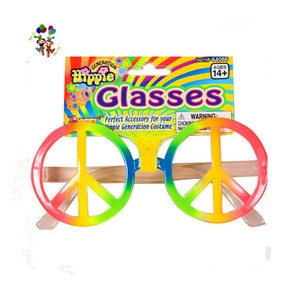 Vestido Hippie de plástico, disfraz de lujo, arcoíris, signo de paz, <span class=keywords><strong>gafas</strong></span> de fiesta, HPC-0622 - Product Image 1
