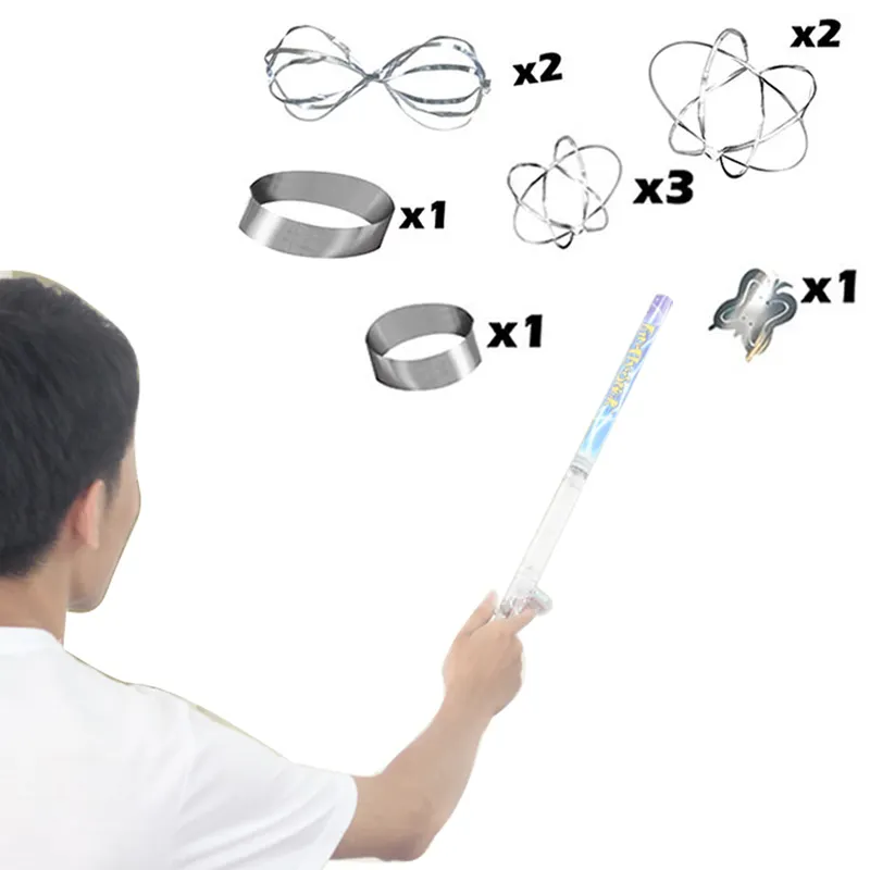 Updated flying up Fun Fly Stick Science kit toys Static flying wand with 10pc deluxe set