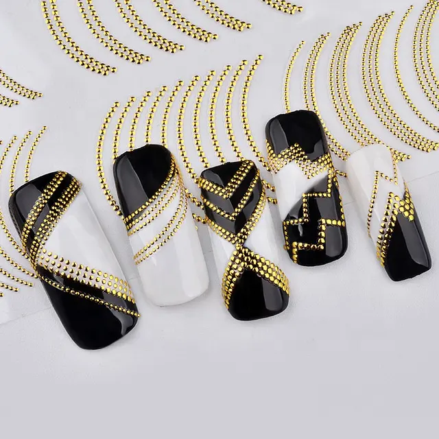 2021 поставщик дизайна ногтей высшее качество японская золотая металлическая фольга для ногтей бумажные переводки 3d наклейки для ногтей