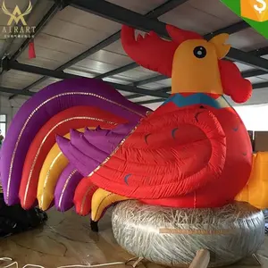 Farm Dekorasi Besar Inflatable Besar, Jelas Inflatable Ayam Kartun Karakter untuk Iklan