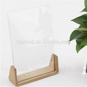 Custom Wooden Acrylic Menu Holder|U Shape Wood Acrylic Table Tent|wood Acrylic Portrait Picture Frame|A4/A5/A6/ 8.5x11" Paper - Product Image 5