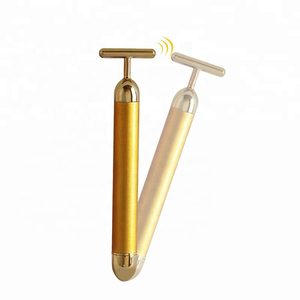 Ultra High Frequency <span class=keywords><strong>Micro</strong></span> Vibration 24 18k Gold Energy Beauty Bar Pulse Facial Massager