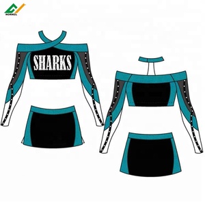 El diseño de su propia transferencia de diamantes de imitación de estrella uniformes de porristas uniforme de animadora - Product Image 1