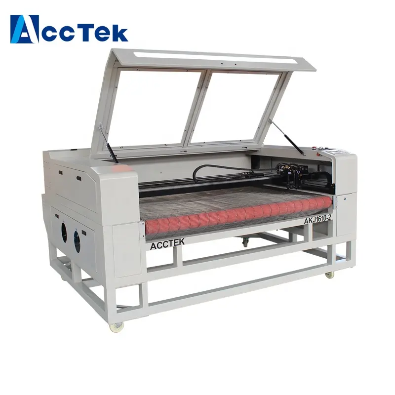 Tipo econômico Máquina de Corte Da Gravura Do Laser AKJ1610-2 CO2 Pano, Têxtil, Tecido Máquina de Corte A Laser