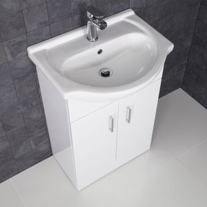 <span class=keywords><strong>Mobile</strong></span> <span class=keywords><strong>Bagno</strong></span> Bianco Lucido Autoportante 550mm con <span class=keywords><strong>Lavabo</strong></span>, Bestseller Arredo Casa Mobili <span class=keywords><strong>Bagno</strong></span> con Lavandino - Product Image 3
