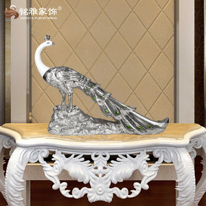 Moderne décoration de la maison en résine grandeur nature paon pièce d'<span class=keywords><strong>art</strong></span> statue sculpture animalière - Product Image 2
