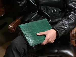 Borsa Clutch in Vera Pelle di Coccodrillo per <span class=keywords><strong>Uomo</strong></span>, Borsa a <span class=keywords><strong>Busta</strong></span> in Vera Pelle - Product Image 5