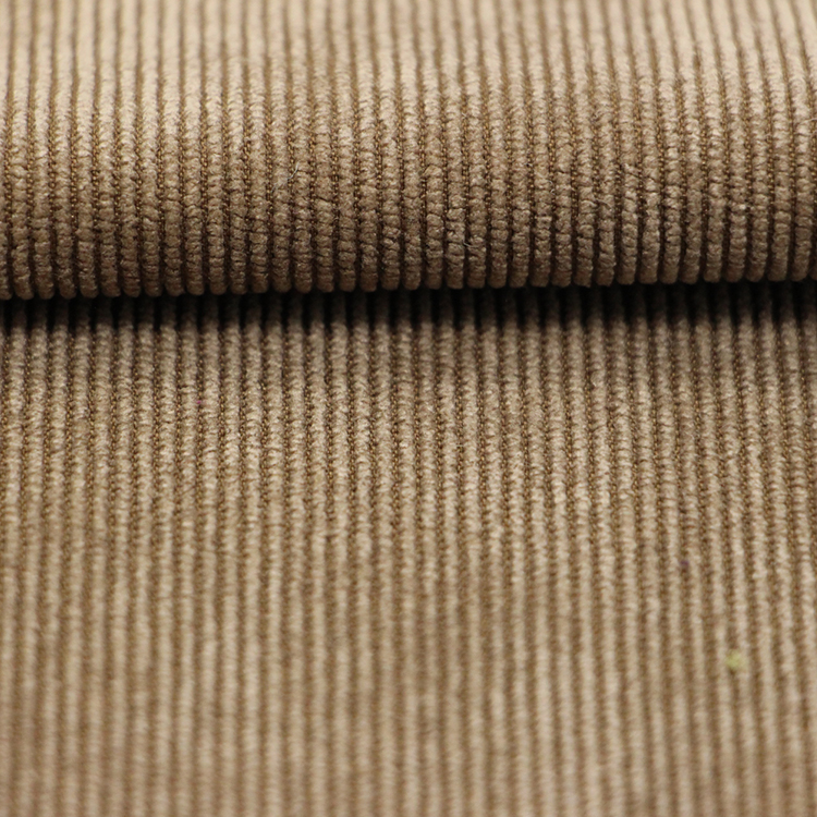 Высококачественная коричневая винтажная однотонная полосатая тканая полиэфирная широкая 16Wale эластичная Вельветовая ткань для брюк