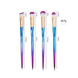 Venta al por mayor 8 unids dedo azul mango <span class=keywords><strong>de</strong></span> madera cepillo <span class=keywords><strong>de</strong></span> maquillaje <span class=keywords><strong>corrector</strong></span> cepillos cosméticos herramientas - Product Image 6