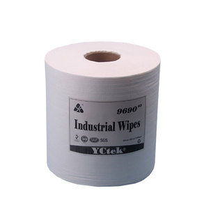 <strong>Spunlace</strong> Breathable Plain White Cellulose and Polyester <strong>Nonwoven</strong> Fabric Industry <strong>Wiper</strong> - Product Image 2