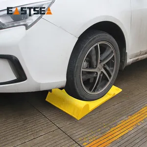 Yellow pu plastic garage wheel stop stopper yellow eastsea rubber pu reflective strip 2 5 years global