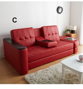 Lit de camp pliable <span class=keywords><strong>deux</strong></span> trois <span class=keywords><strong>places</strong></span> nouveau design moderne canapé-lit pliable en bois bon marché avec porte-thé pour la maison hôtel école - Product Image 1