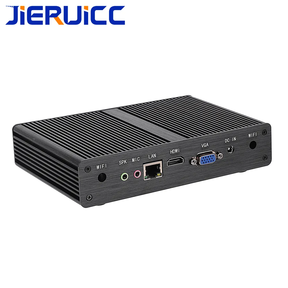 J1900 безвентиляторный мини-ПК htpc с двойным дисплеем, поддержка 1080p, воспроизведение видео, решение vdi, четырехъядерный процессор 2,0-2,41 ГГц