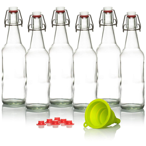 Kombucha-botellas de vidrio para elaboración de cerveza casera, tapa de vidrio transparente, <span class=keywords><strong>Beer</strong></span>-16oz - Product Image 6