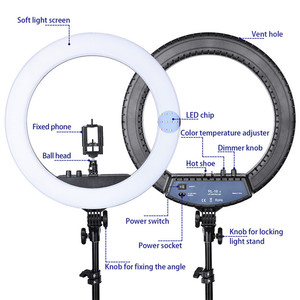 Nouvelle arrivée LED lampe de lumière d'anneau de 18 pouces 5500k 50w gradation luminosité photographie <span class=keywords><strong>ringlight</strong></span> RL-18ii - Product Image 3