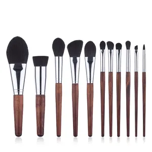 Set di pennelli per trucco personalizzato professione capelli sintetici 11 pezzi Set di pennelli per trucco