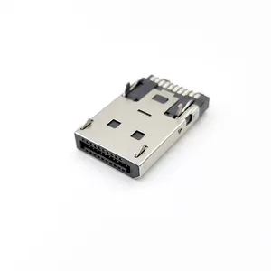 Connecteur Displayport mâle, 20 broches, de haute qualité, avec prise de crochet de carte, 10 pièces