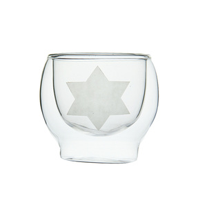 Alta calidad <span class=keywords><strong>doble</strong></span> pequeña capacidad taza de cristal barato Hexagonal patrón taza de café - Product Image 1