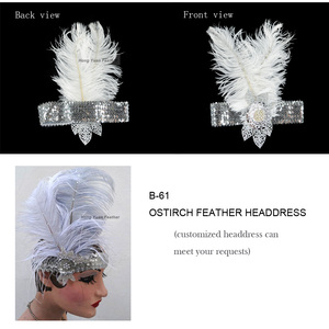 Mode <span class=keywords><strong>coiffure</strong></span> pour la fête de <span class=keywords><strong>bal</strong></span> Carnaval autruche plume coiffe - Product Image 6