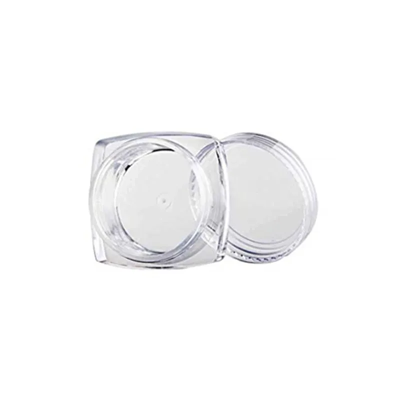 3ml 5ml seyahat küçük şeffaf plastik güzellik kapları toptan kare kozmetik kavanoz Mini dudak balsamı örnek Pot 3g 5g