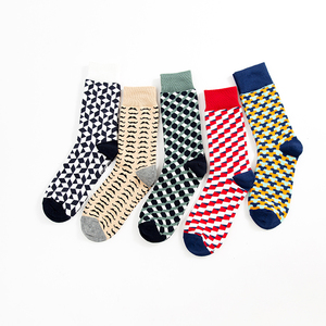 Argyle bigote diseño lindo verano moda divertida mujer personalizado al por mayor Plaid calcetines divertidos - Product Image 1