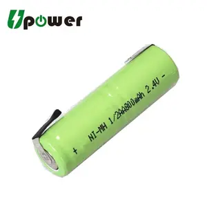 Batterie Rechargeable, 2.4V, 800mAh, Ni-MH, 1/2 V, 1/2AA, taille aa, avec épingles à souder